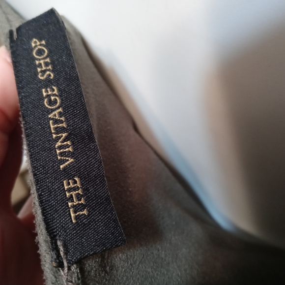 Olive green dress. M. Spaghetti strap. - Picture 2 of 5